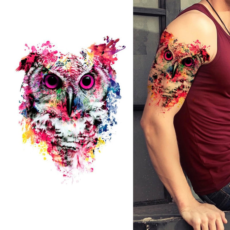 Glaryyears Watercolor Animal Temporary Tattoos for Women Adults, 5 Pack Large Big Fake Creative Tattoo Stickers, Perfectly on Body, Rock Art, Tumblers, Smooth Surfaces - Image 2